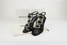 Manolo Blahnik Ochi Crystal Buckle Sandals Black Satin Size 38.5 Slingback Heel