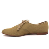 Manolo Blahnik Oxfords Sage Raw Silk Size 38.5 Lace-Up Flats available at CelebrityOwned.com img_6