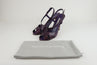 Manolo Blahnik Slingback Sandals Purple Snakeskin Size 39 Peep Toe Heel