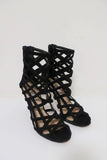 Manolo Blahnik Vagibuzip Cage Booties Black Cutout Suede Size 40.5 Open Toe Heel available at CelebrityOwned.com img_3