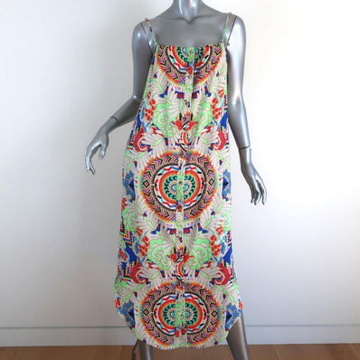 Mara Hoffman Easy Button Down Midi Dress Multicolor Printed Size Medium available at CelebrityOwned.com img_1