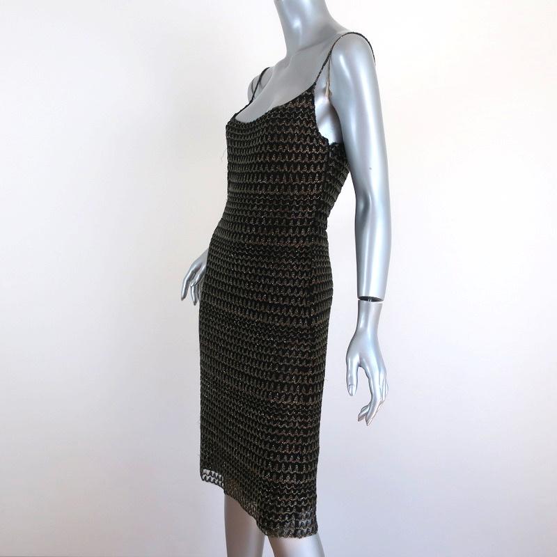 Marc Jacobs Beaded Slip Dress Black/Gold Size 6 available at CelebrityOwned.com img_2
