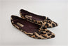 Marc Jacobs Mouse Ballet Flats Leopard Print Pony Hair Size 37.5 Pointed Toe