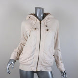 Marc by Marc Jacobs Shearling Lined Hoodie Jacket Cream Cotton Size Medium available at CelebrityOwned.com img_1