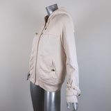 Marc by Marc Jacobs Shearling Lined Hoodie Jacket Cream Cotton Size Medium available at CelebrityOwned.com img_4