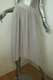 Margaret O'Leary Handkerchief Skirt Light Gray Shirred Matte Satin Size Small available at CelebrityOwned.com img_1