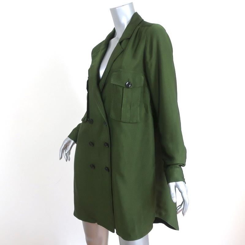 Marissa Webb Theo Jacket Dress Olive Size Medium Long Sleeve Mini available at CelebrityOwned.com img_3