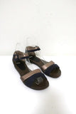 Marni Ankle Strap Sandals Bronze Leather & Navy Suede Size 36.5 Open Toe Flats available at CelebrityOwned.com img_1
