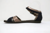 Marni Ankle Strap Sandals Bronze Leather & Navy Suede Size 36.5 Open Toe Flats available at CelebrityOwned.com img_7