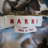 Marni Dress Cream/Multi Floral Print Taffeta Size 42 Pleated Cap Sleeve available at CelebrityOwned.com img_6