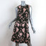 Marni Dress Green/Pink Floral Print Pleated Cotton Size 40 Sleeveless Shift
