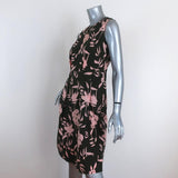 Marni Dress Green/Pink Floral Print Pleated Cotton Size 40 Sleeveless Shift available at CelebrityOwned.com img_3