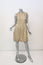 Marni Dress Light Yellow Printed Organza Size 40 Leather-Trim Sleeveless