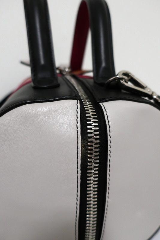 Marni Duffle Bag Black/Multicolor Striped Leather Small Crossbody Bag available at CelebrityOwned.com img_7
