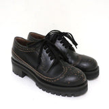 Marni Lug Sole Wingtip Oxfords Black Leather Size 36 available at CelebrityOwned.com img_1