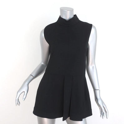 Marni Peplum Top Black Pleated Stretch Crepe Size 40 Sleeveless Blouse available at CelebrityOwned.com img_1