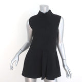 Marni Peplum Top Black Pleated Stretch Crepe Size 40 Sleeveless Blouse available at CelebrityOwned.com img_1