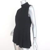 Marni Peplum Top Black Pleated Stretch Crepe Size 40 Sleeveless Blouse available at CelebrityOwned.com img_2