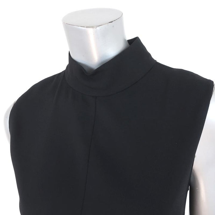 Marni Peplum Top Black Pleated Stretch Crepe Size 40 Sleeveless Blouse available at CelebrityOwned.com img_3