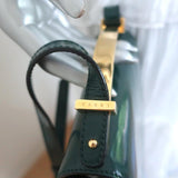 Marni Sculpture Bag Teal Glossy Leather Mini Crossbody Bag available at CelebrityOwned.com img_3