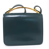 Marni Sculpture Bag Teal Glossy Leather Mini Crossbody Bag available at CelebrityOwned.com img_4