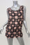 Marni Tank Top Blush/Black Printed Silk Size 40 Tie-Waist Sleeveless Blouse