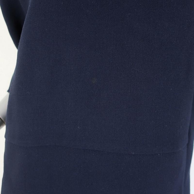 Marni Top Navy Wool Crepe Size 38 Half-Sleeve Blouse available at CelebrityOwned.com img_2