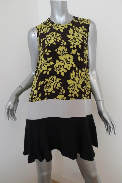 Mary Katrantzou Dress Antona Colorblock Floral Print Size US 6 Sleeveless Mini available at CelebrityOwned.com img_1