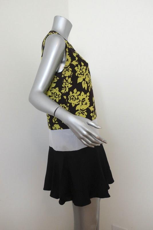 Mary Katrantzou Dress Antona Colorblock Floral Print Size US 6 Sleeveless Mini available at CelebrityOwned.com img_3