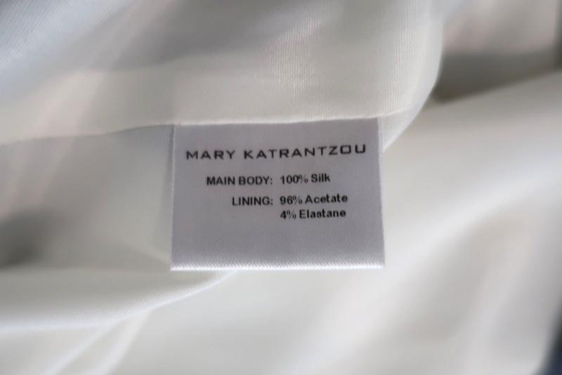 Mary Katrantzou Dress White/Gray Spoon Print Satin Size UK 12 Cap Sleeve Sheath available at CelebrityOwned.com img_6