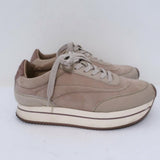 Massimo Dutti Platform Low Top Sneakers Nude Suede & Leather Size 36 available at CelebrityOwned.com img_2