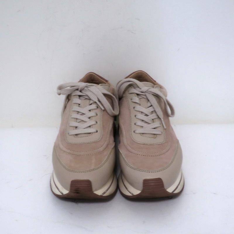 Massimo Dutti Platform Low Top Sneakers Nude Suede &amp; Leather Size 36 available at CelebrityOwned.com img_3