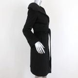 Max Mara Coat Black Leather-Trim Camel Hair Size 38 US 4 Belted Jacket available at CelebrityOwned.com img_6