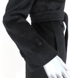 Max Mara Coat Black Leather-Trim Camel Hair Size 38 US 4 Belted Jacket available at CelebrityOwned.com img_7