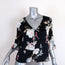 McGuire Blouse Black Floral Print Size Small Bell Sleeve Top