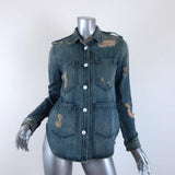 Mcguire Scavullo Shirt Jacket Distressed Denim Size Extra Small available at CelebrityOwned.com img_1