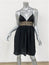 Michael Kors Babydoll Dress Black Lace-Trim Silk Size 4 Crisscross Straps