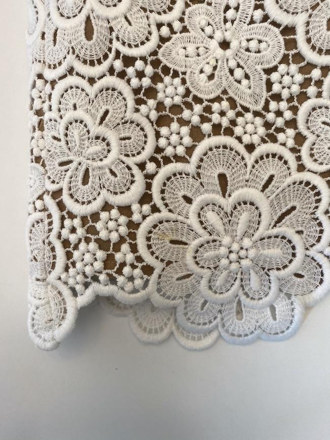 Michael Kors Collection Dress White Crochet Lace Size 4 Sleeveless V-Neck Mini available at CelebrityOwned.com img_9