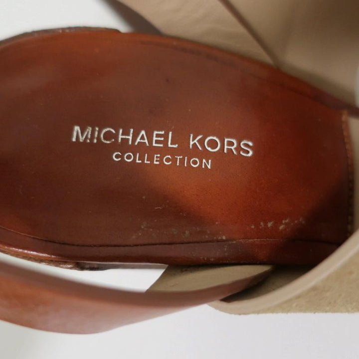Michael Kors Collection Sandals Rigby Brown Leather &amp; Beige Suede Size 37 available at CelebrityOwned.com img_10