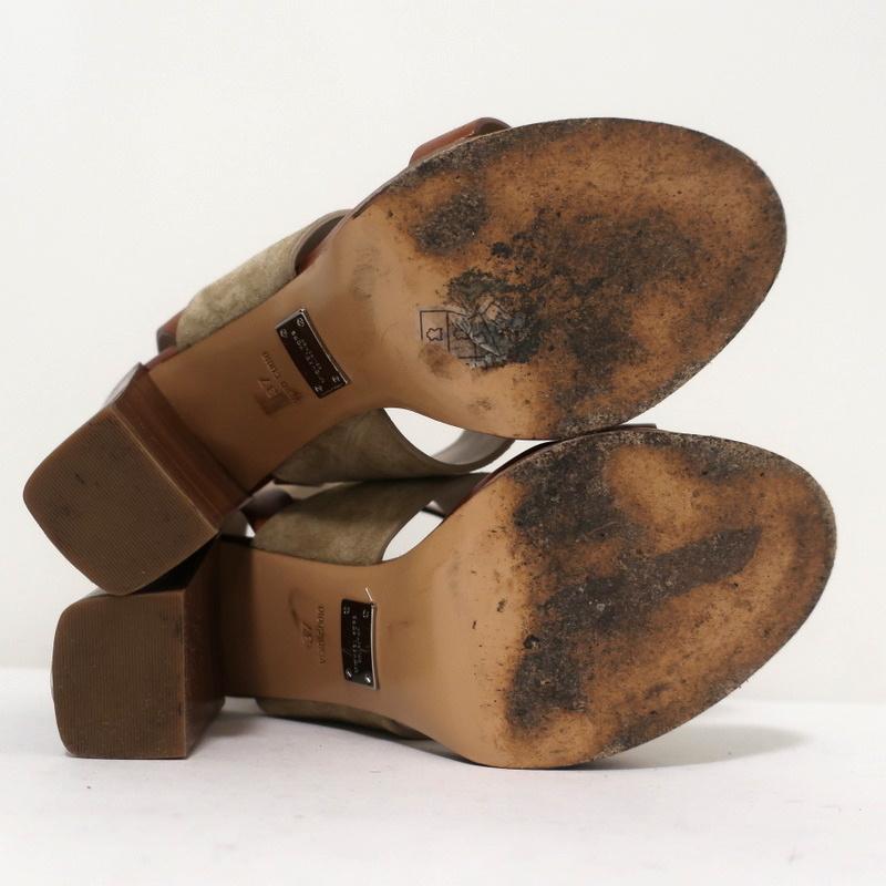 Michael Kors Collection Sandals Rigby Brown Leather &amp; Beige Suede Size 37 available at CelebrityOwned.com img_12