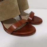 Michael Kors Collection Sandals Rigby Brown Leather & Beige Suede Size 37 available at CelebrityOwned.com img_2