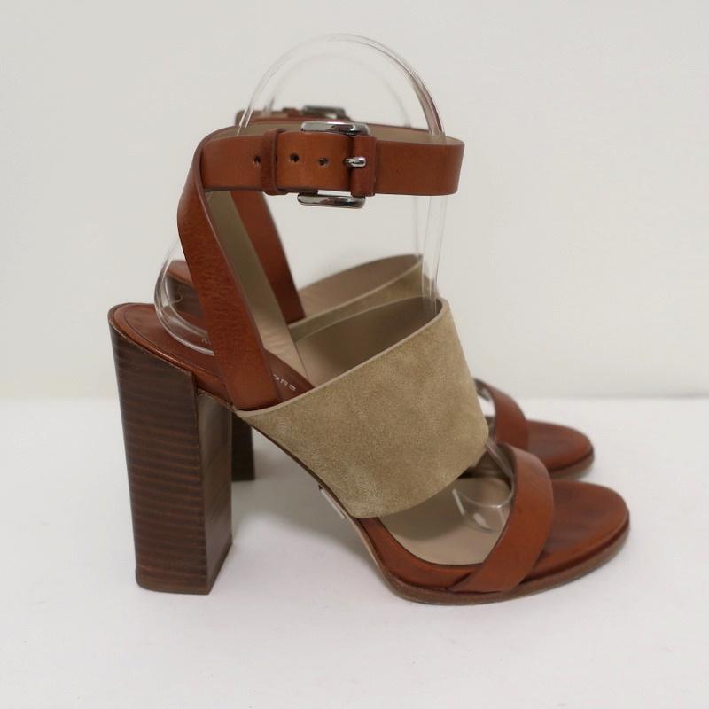 Michael Kors Collection Sandals Rigby Brown Leather &amp; Beige Suede Size 37 available at CelebrityOwned.com img_3