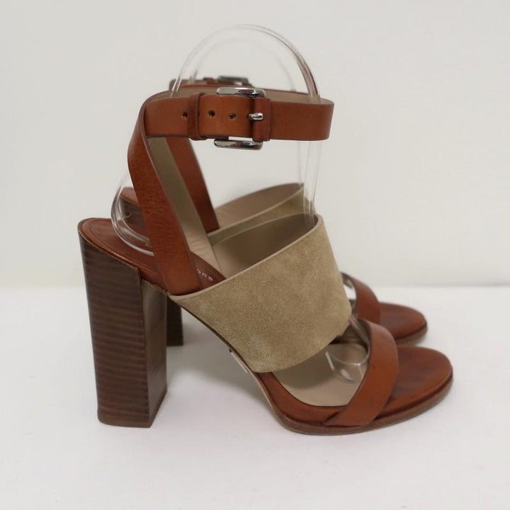 Michael Kors Collection Sandals Rigby Brown Leather &amp; Beige Suede Size 37 available at CelebrityOwned.com img_3