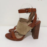 Michael Kors Collection Sandals Rigby Brown Leather & Beige Suede Size 37 available at CelebrityOwned.com img_6