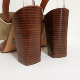 Michael Kors Collection Sandals Rigby Brown Leather & Beige Suede Size 37 available at CelebrityOwned.com img_9