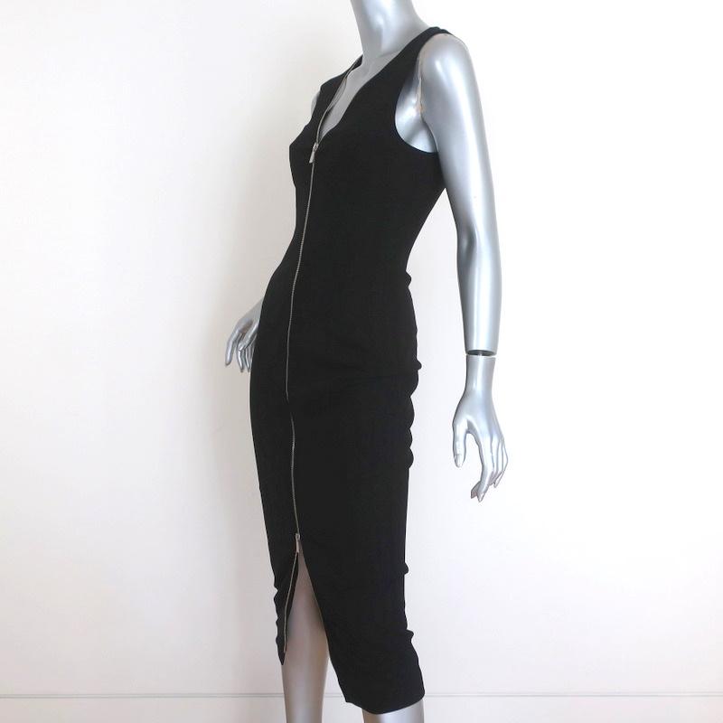 Michael Kors Collection Zip-Front Dress Black Stretch Wool Crepe Size 2-img_[image_position} from CelebrityOwned.com