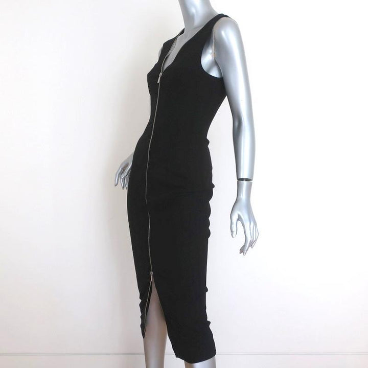 Michael Kors Collection Zip-Front Dress Black Stretch Wool Crepe Size 2-img_[image_position} from CelebrityOwned.com