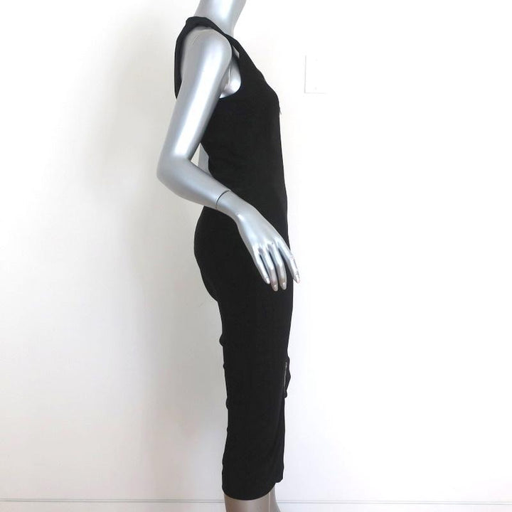 Michael Kors Collection Zip-Front Dress Black Stretch Wool Crepe Size 2-img_[image_position} from CelebrityOwned.com