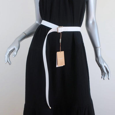 Michael Kors Double Ring Skinny Belt Optic White Leather Size Small NEW available at CelebrityOwned.com img_1