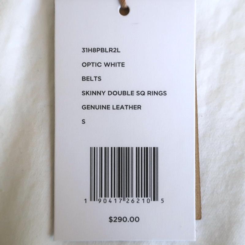 Michael Kors Double Ring Skinny Belt Optic White Leather Size Small NEW available at CelebrityOwned.com img_7